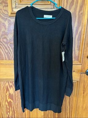 Lucky Brand Cloud Soft Black Crewneck Sweater Dress